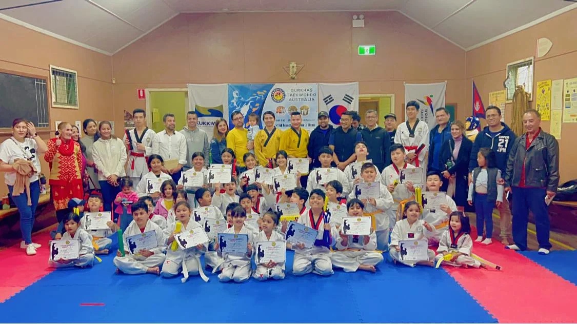 Gurkhas Taekwondo students, families, and instructors together